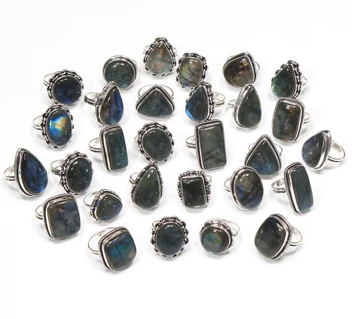 Lotto anelli labradorite fuoco