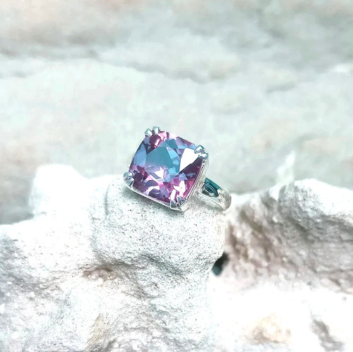 Anello gemma cuscino - anello,