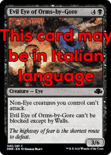 Mtg evil eye - evil, of