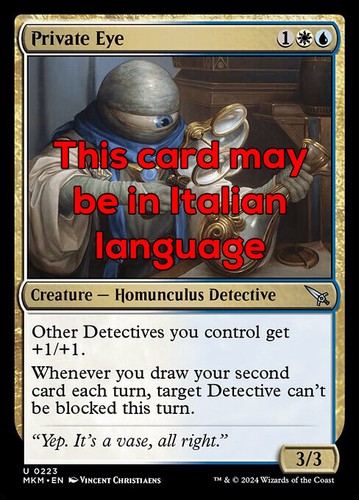 Mtg private eye - eye, exc